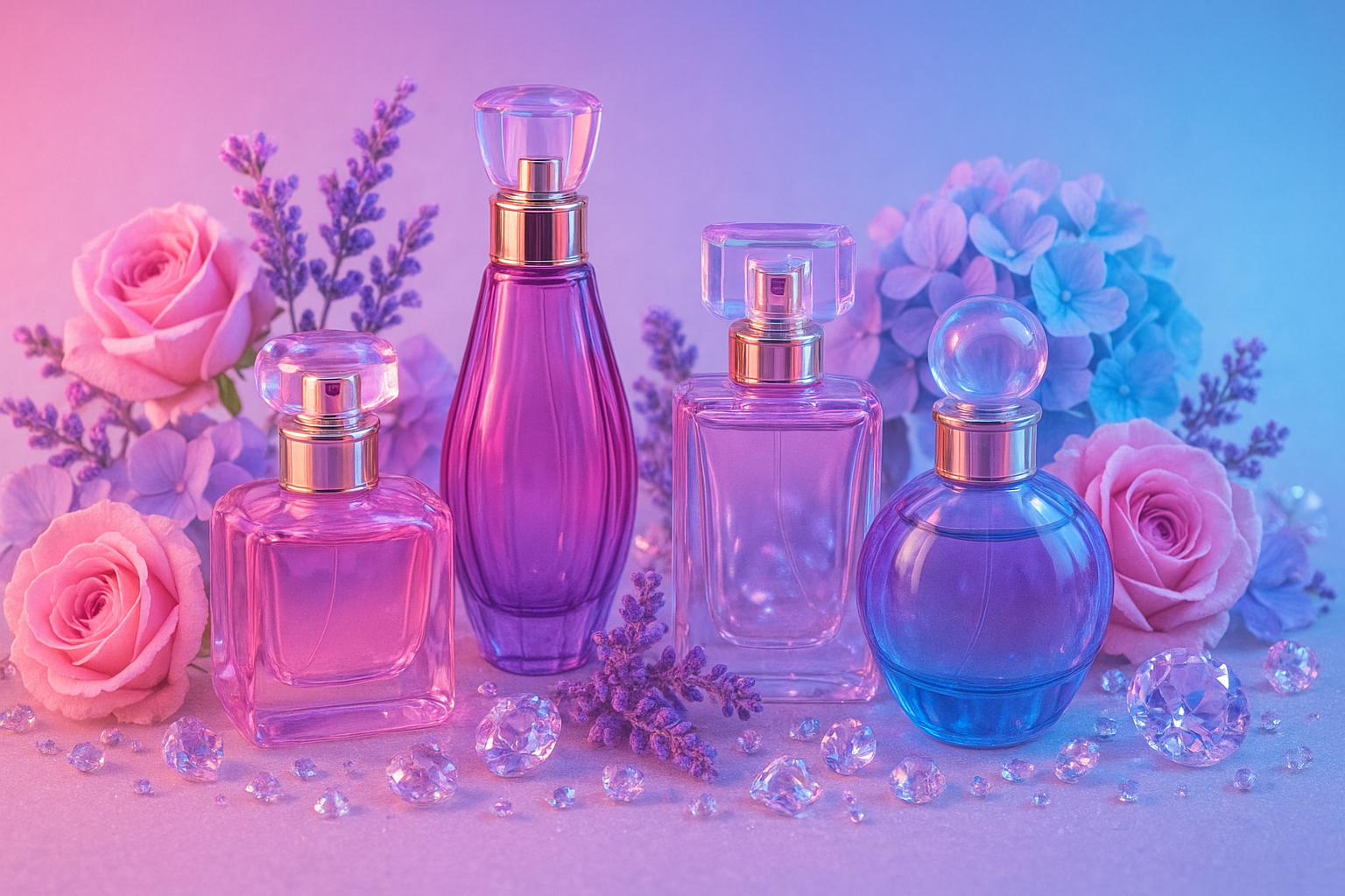 Use colors pink purple and blue